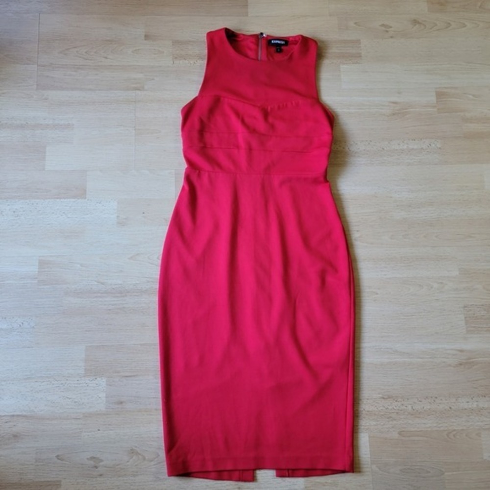 Express Red Sleeveless Sheath Midi Dress‎ XS